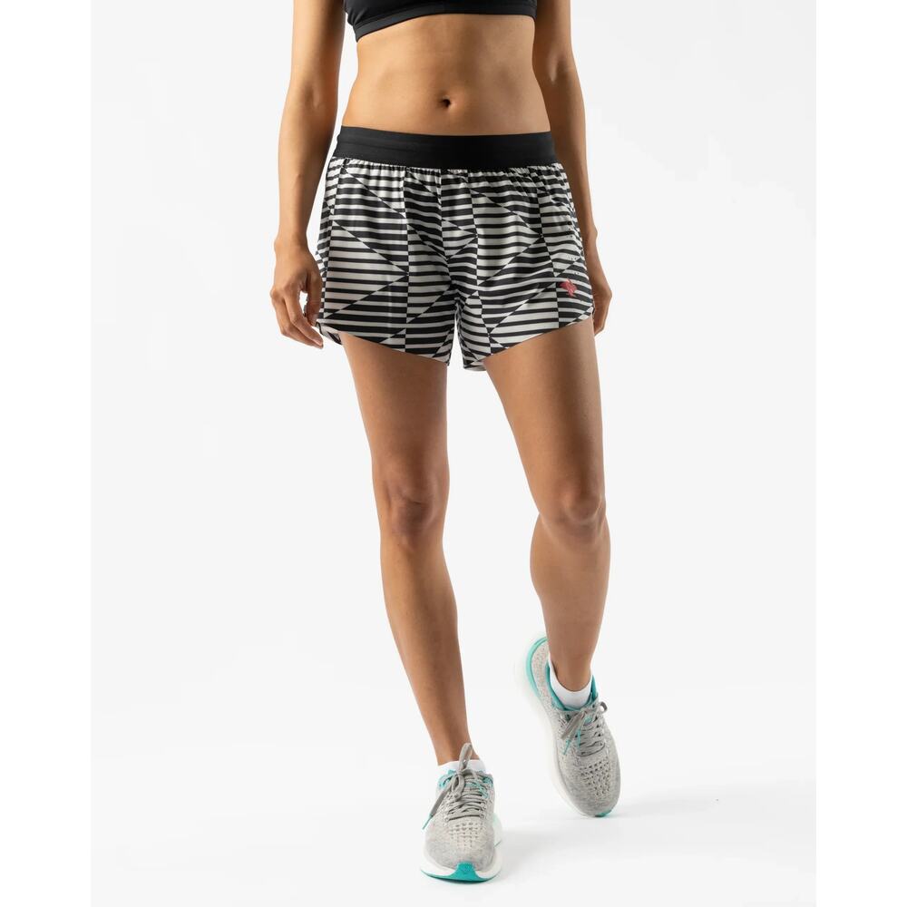 Rabbit Fuel n' Fly Running Shorts Black & White Geometric Graphic Print Medium - Picture 2 of 13